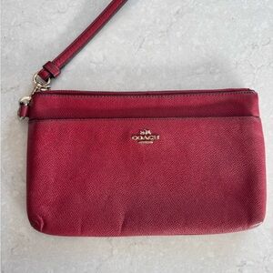 Coach Red Leather Wristlet